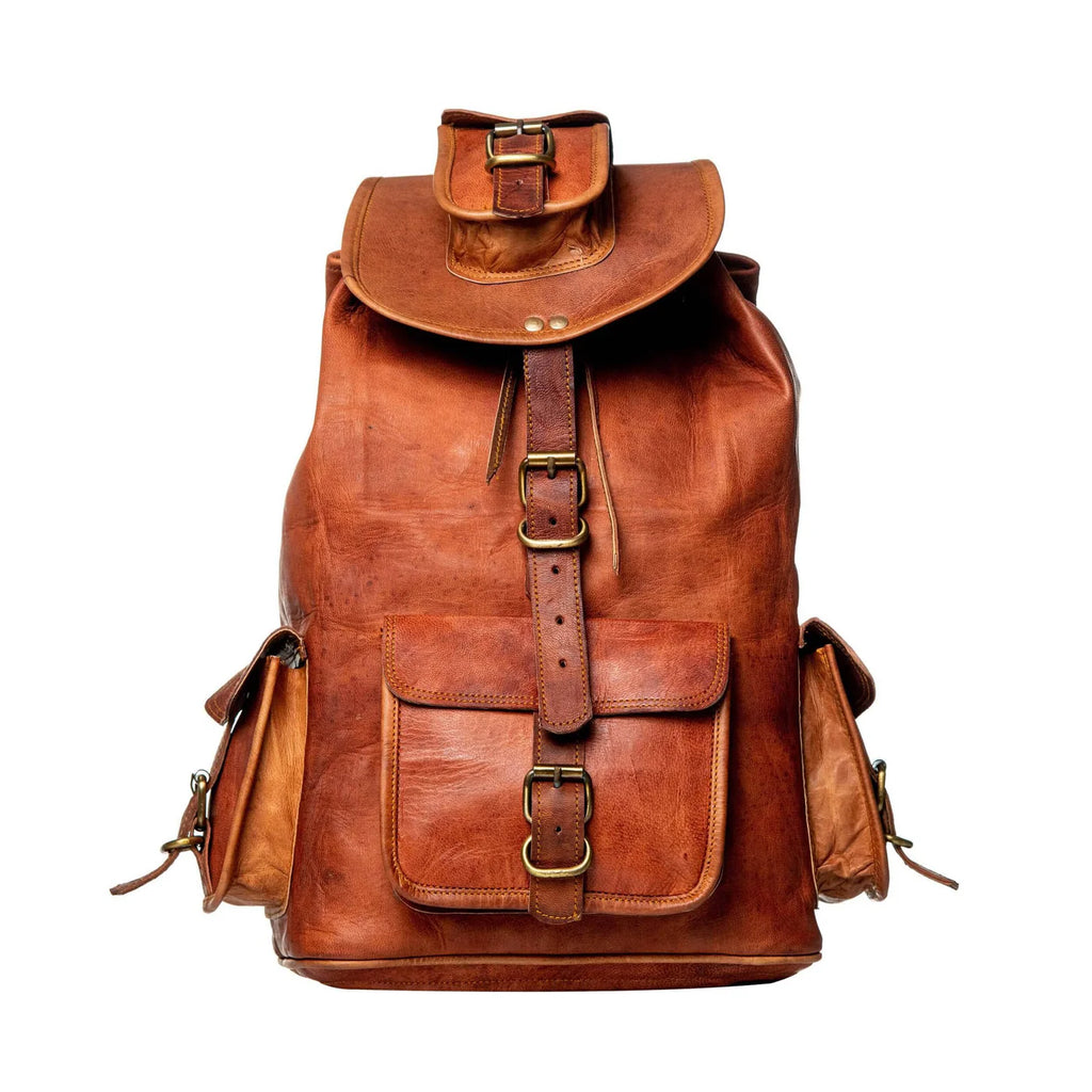 CraftShades - Handmade Leather Backpack (13x18 Inch)