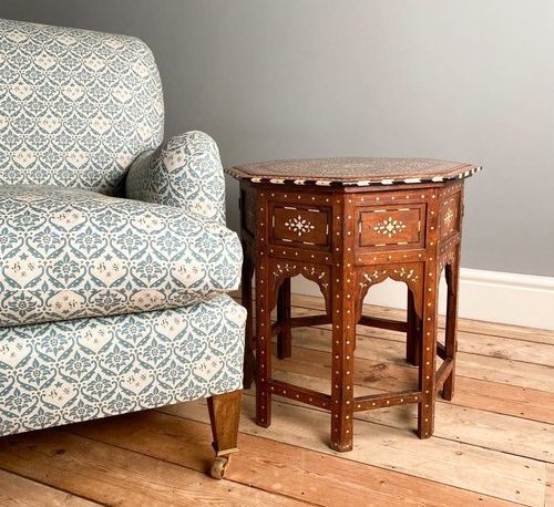 Bone Inlay End Table
