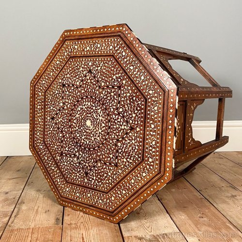 Bone Inlay End Table