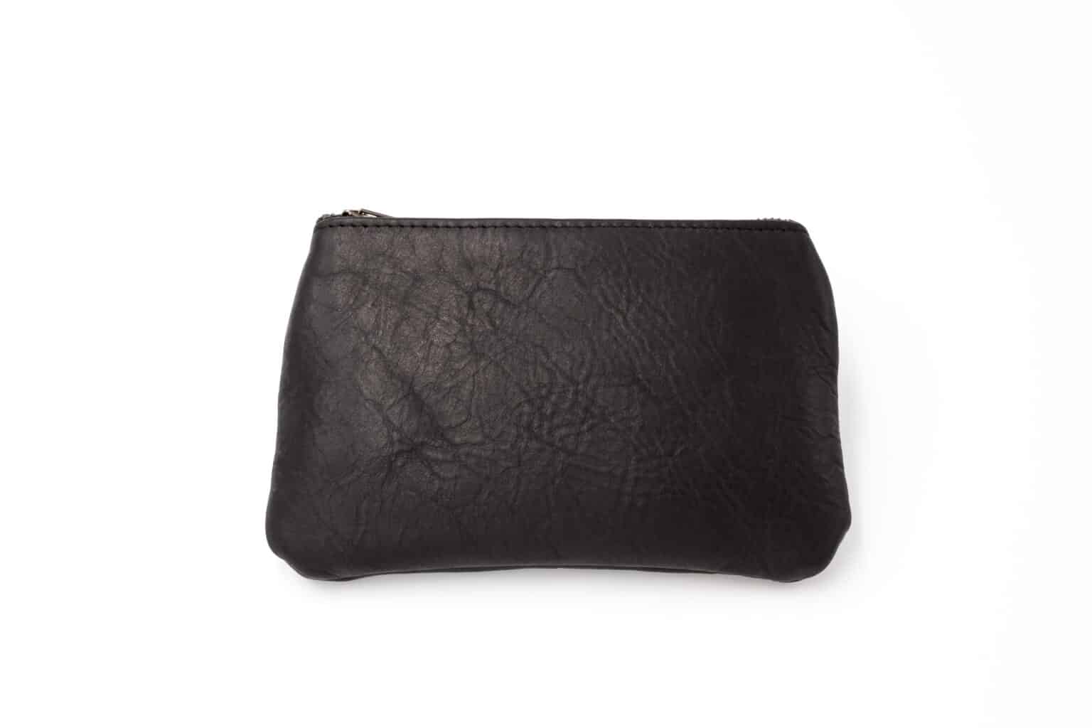 Genuine Leather Zipper Clutch Purse