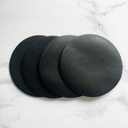 Blank Dark Tan Leather Circle Coasters