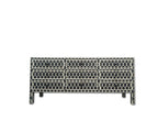 Bone Inlay Chest of 9 Drawers Honeycomb Design in Black Col