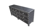 Bone Inlay Chest of 9 Drawers Honeycomb Design in Black Col