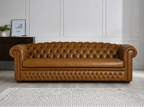 Craftshades Saddle Brown Four Seater Chesterfield Sofa