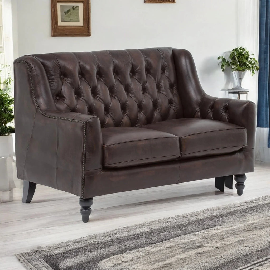 Craftshades Colonial Brown Chesterfield 2 seater Sofa