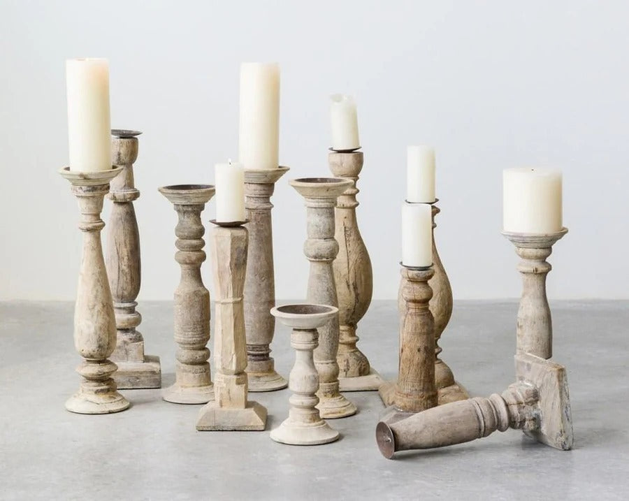 Craftshades Antique Wooden  Baluster Candle Stand