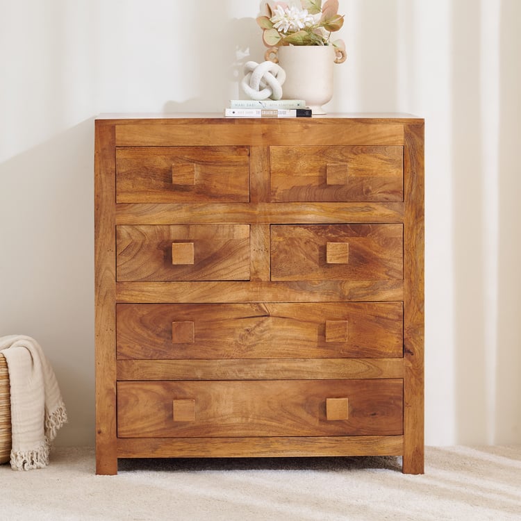 Craftshades Antique Wooden Chest of 6 Drawers