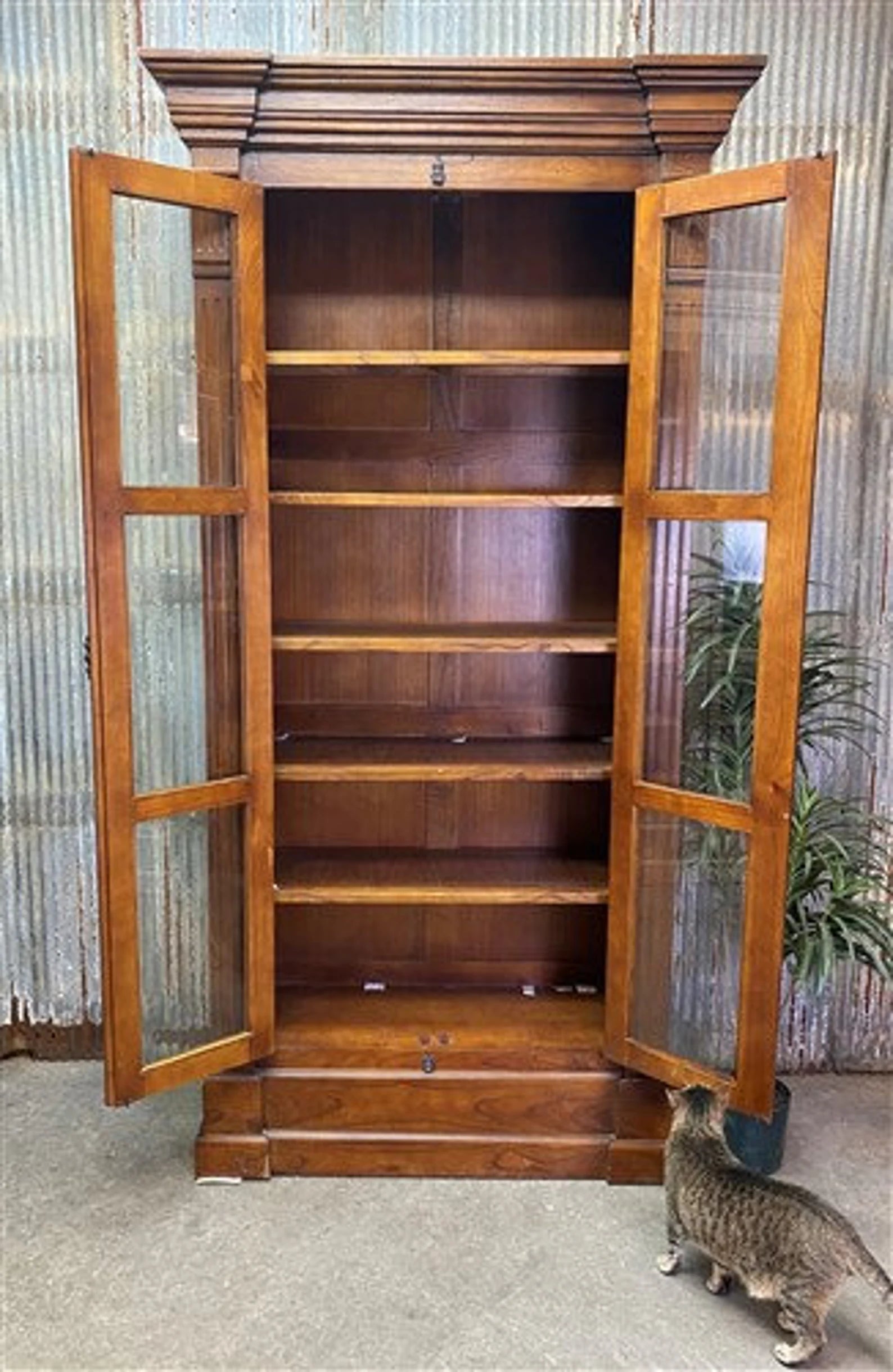 Craftshades Antique Wooden Glass Display Cabinet