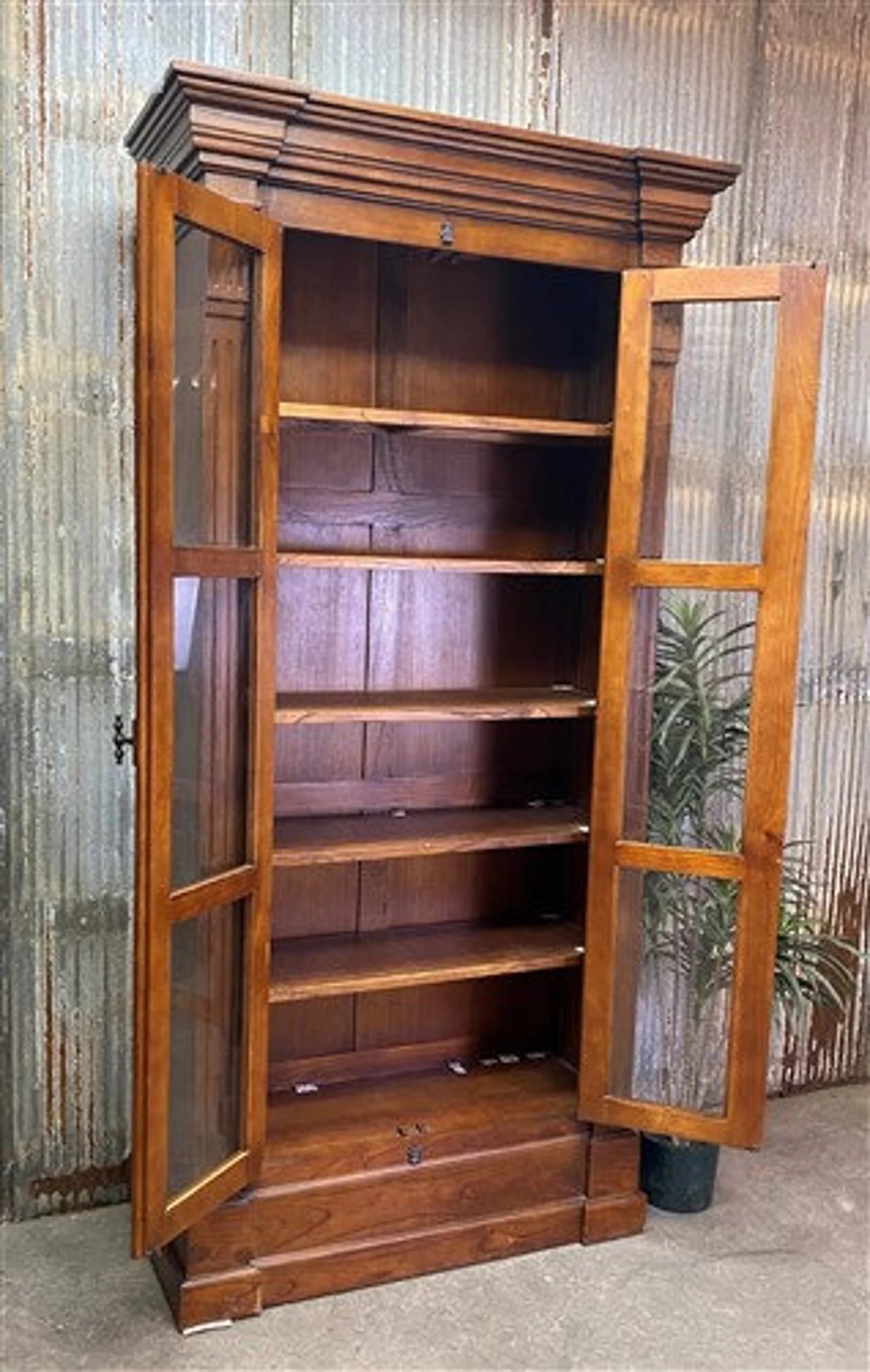 Craftshades Antique Wooden Glass Display Cabinet
