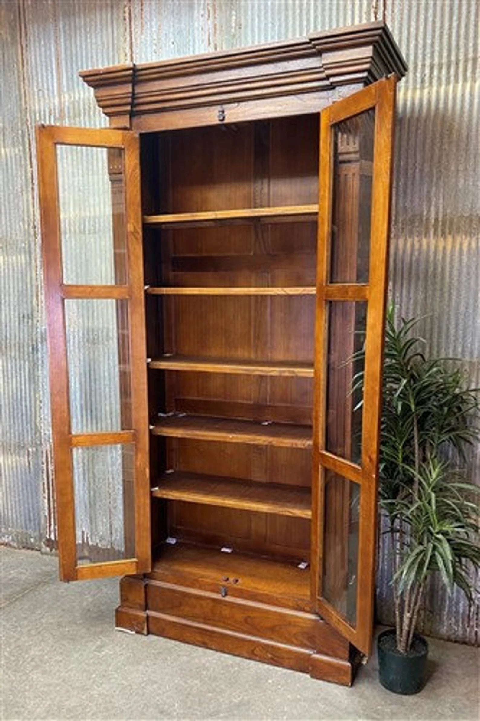 Craftshades Antique Wooden Glass Display Cabinet
