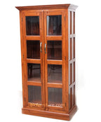 Craftshades Antique Wooden Glass Fronted Library Bookcase