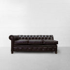 Craftshades Chocolate Brown L shape Chesterfield Sofa