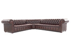 Craftshades Dark Maroon L shape Chesterfield Sofa