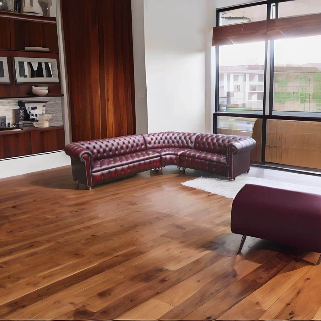 Craftshades Dark Maroon L shape Chesterfield Sofa