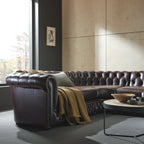 Craftshades Deep Brown L shape Chesterfield Sofa