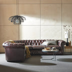 Craftshades Deep Brown L shape Chesterfield Sofa