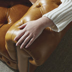 Craftshades Tan L shape Chesterfield Sofa