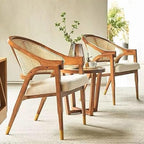 Craftshades  Wooden Chair Rattan Arm Chair