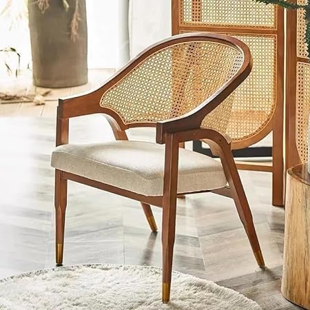 Craftshades  Wooden Chair Rattan Arm Chair