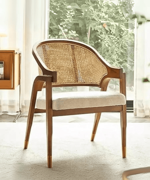 Craftshades  Wooden Chair Rattan Arm Chair