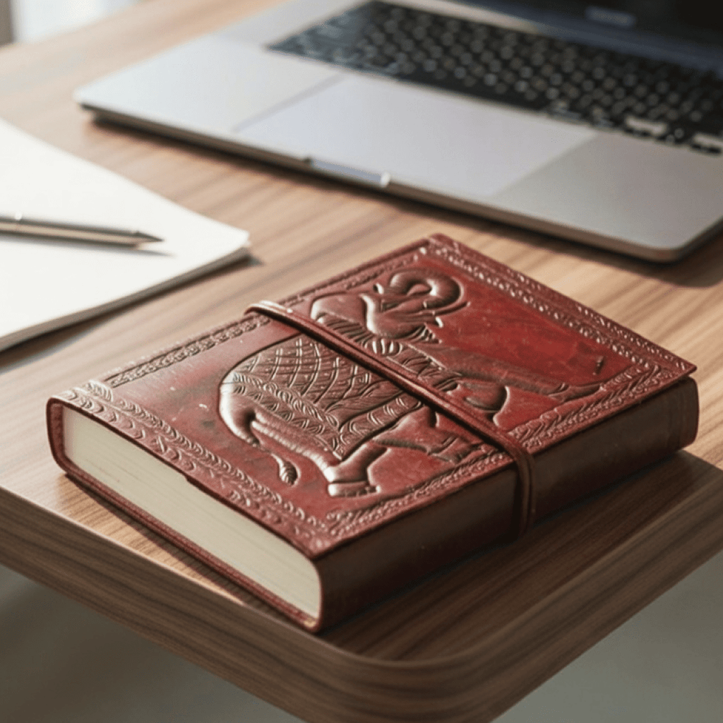 Craftshades – Vintage Elephant Embossed Unique Design 7″5 Handcrafted Leather Journal/Diary 200 page | 100% Genuine Leather