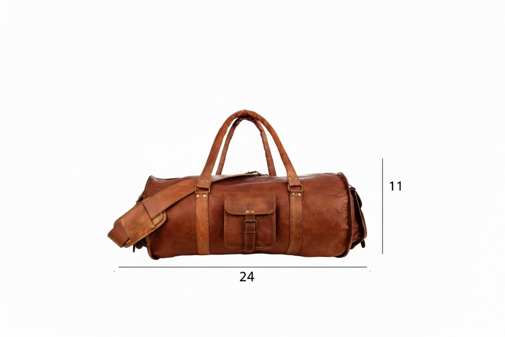 Craftshades Handmade 24” Leather Travel Bag
