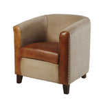 Leather Canvas Sofa