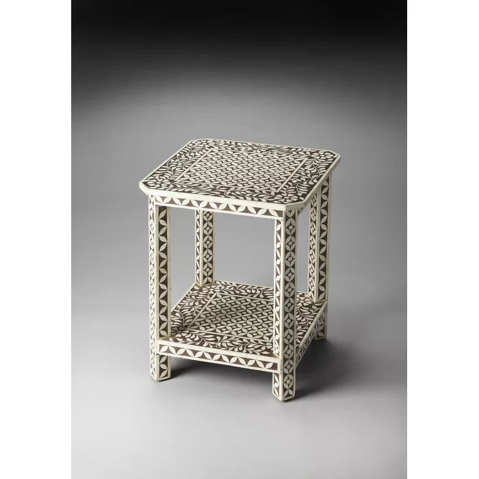 Bone Inlay End Table
