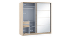 Sonoma Oak 2-Door Sliding Wardrobe with Mirror