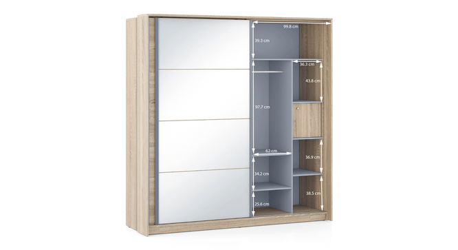Sonoma Oak 2-Door Sliding Wardrobe with Mirror
