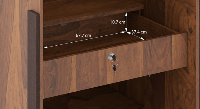 Rodrigues 3-Door Engineered Wood Wardrobe in Sheesham Finish