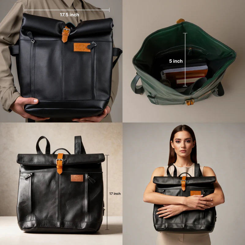 Craftshades Full Grain Leather Travel Backpack – Compact & Everyday Carry
