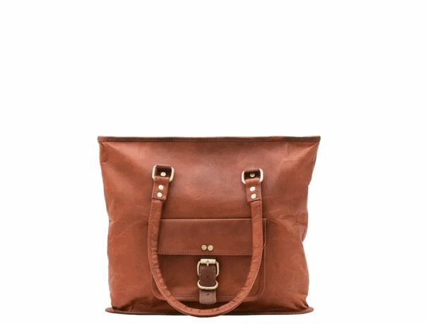 Craftshades – 13 inch Handcrafted Leather Women’s with pocket Tote Bag | 100% Genuine Leather
