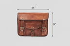 Craftshades - Single Pocket Double Strip Goat Leather Satchel | 100% Genuine Leather
