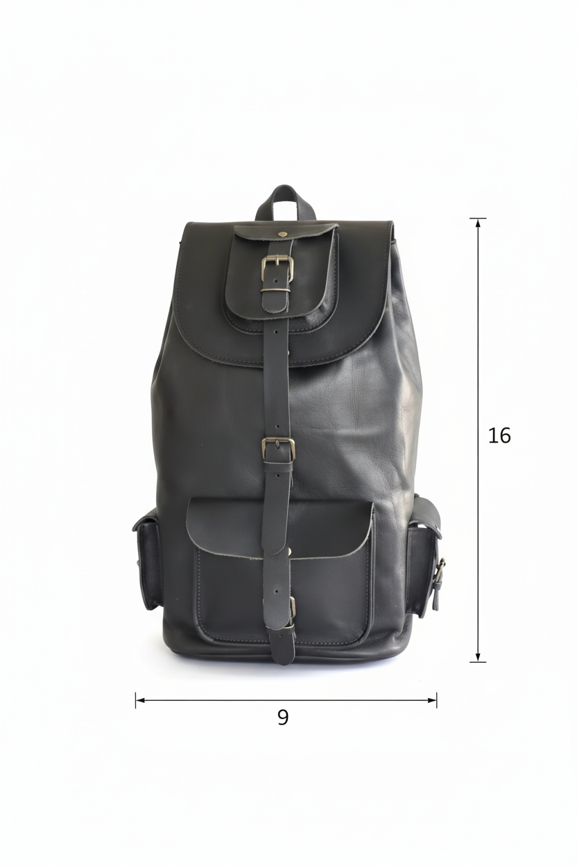 Black Leather Backpack Bag | 100% Genuine Leather