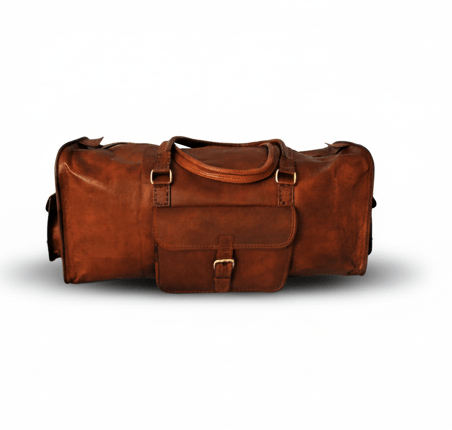 Craftshades – Edge Handcrafted 24″ Duffle Leather Bag (Brown) | 100% Genuine Leather