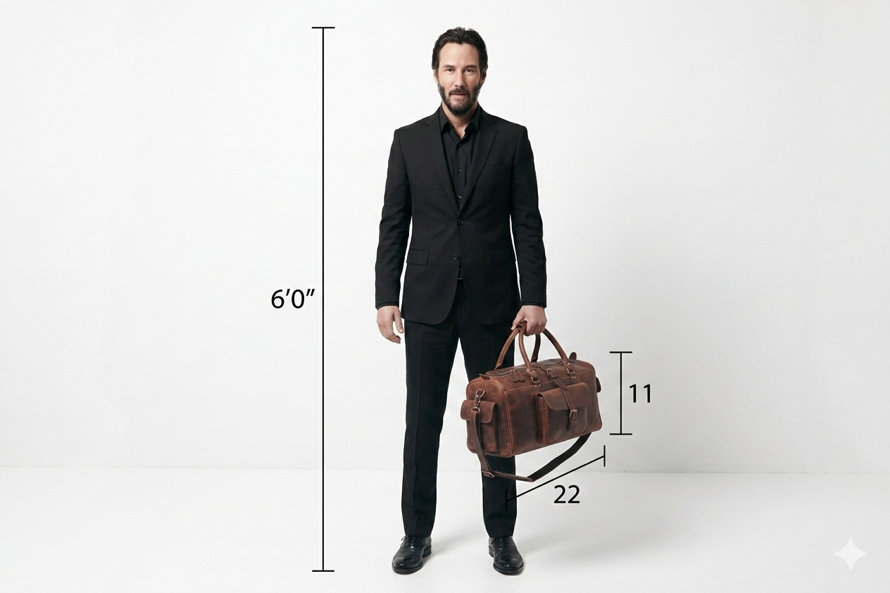 CraftShades Leather Duffle Bag – Elegance and Functionality in One