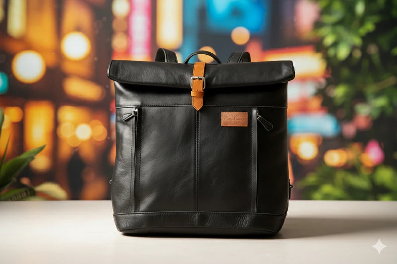 Craftshades Full Grain Leather Travel Backpack – Compact & Everyday Carry