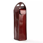 One Wine Carrier. Leather Wine Tote. Wine Holder. Engraved Wine Tote. Leather bottle holder