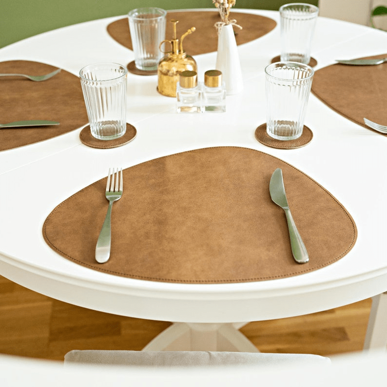 Handmade Genuine Leather Triangular Placemats