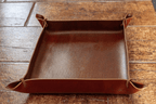 Handmade Italian leather catch all tray