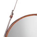 Tan Leather Hanging Mirror