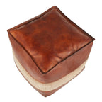 Leather Pouf, ottoman pouf handmade pouf footstool