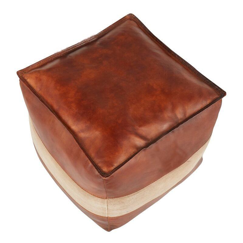 Leather Pouf, ottoman pouf handmade pouf footstool