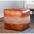 Leather Pouf, ottoman pouf handmade pouf footstool