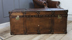 CraftShades Handmade Bridle Leather Coffee Table Trunk