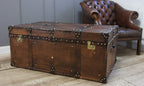 CraftShades Handmade Bridle Leather Coffee Table Trunk