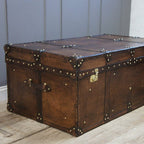 CraftShades Handmade Bridle Leather Coffee Table Trunk