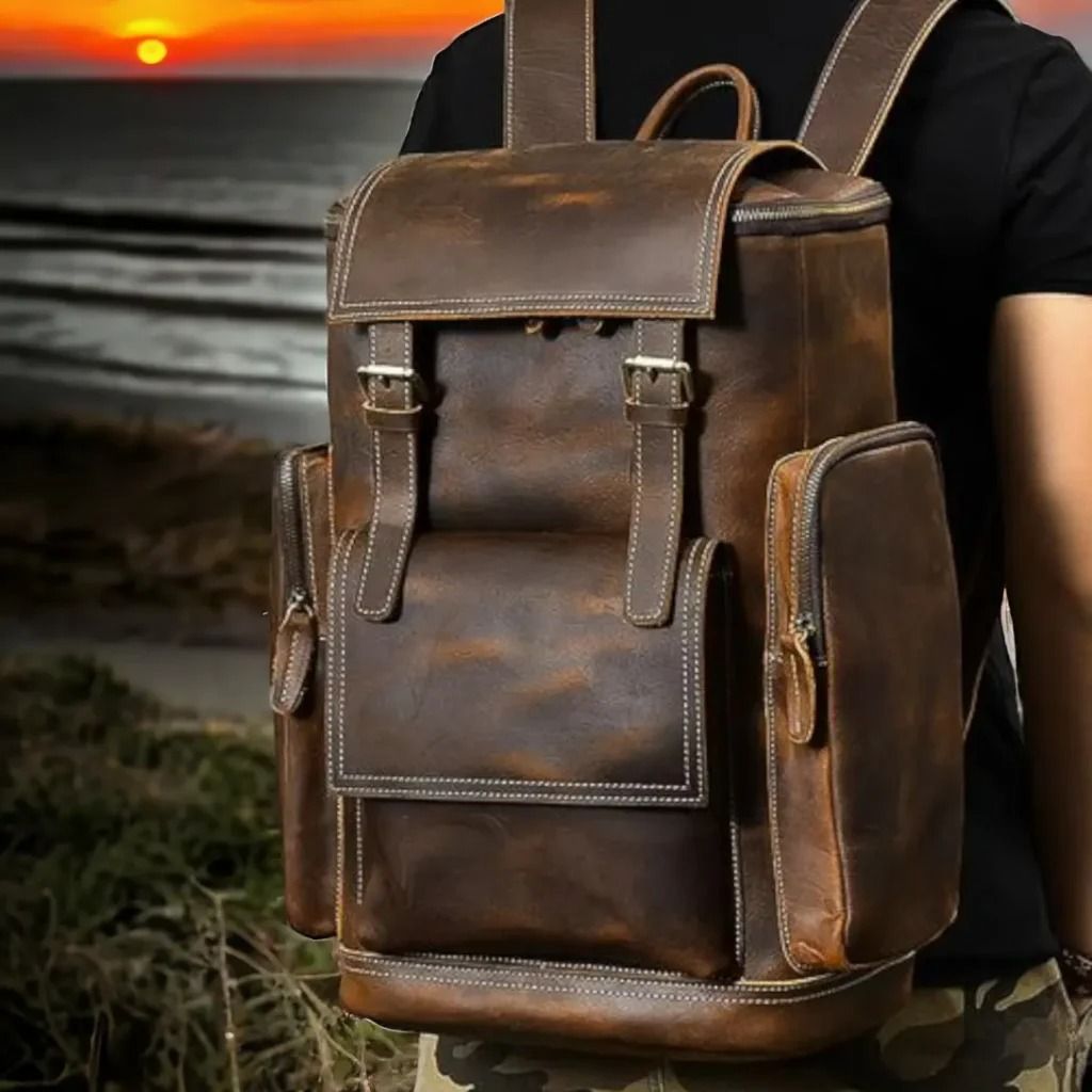 Jungle Travel Backpack – Full Grain Buffalo Leather Laptop Backpack
