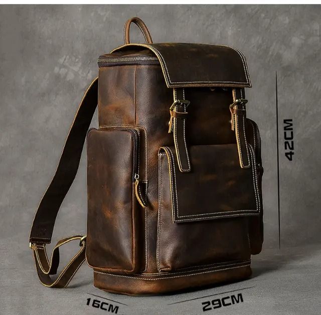 Jungle Travel Backpack – Full Grain Buffalo Leather Laptop Backpack